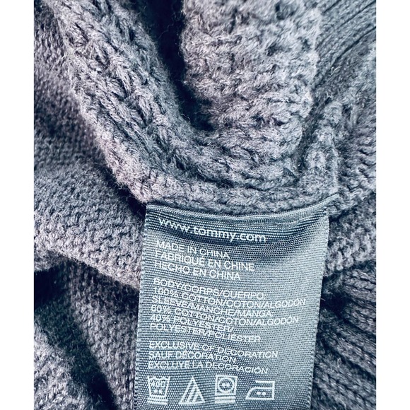 Tommy Hilfiger Boys Sweater Sz XL 20 Navy Blue Pullover Fleece Raglan Sleeves - Picture 5 of 7